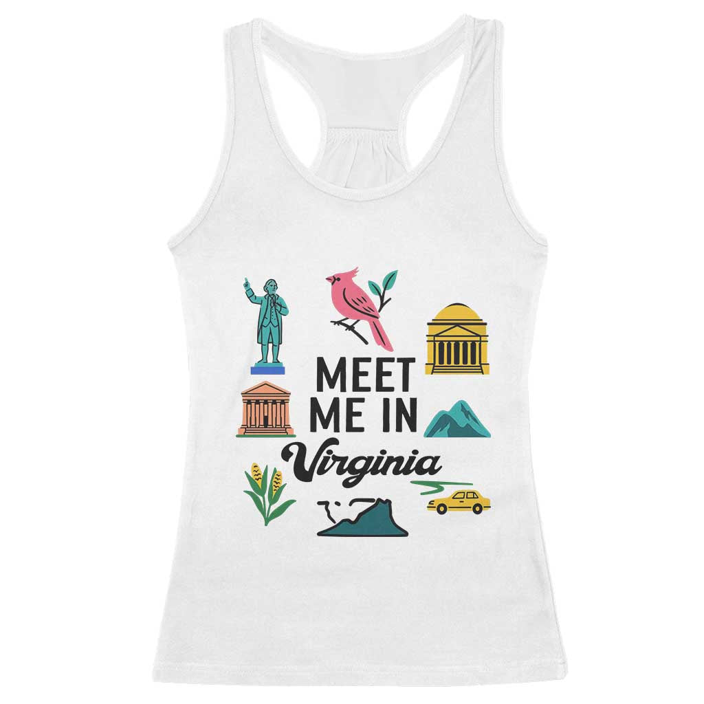 Meet Me in Virginia Racerback Tank Top Travel Souvenir East Coast State Pride TS14 White Print Your Wear