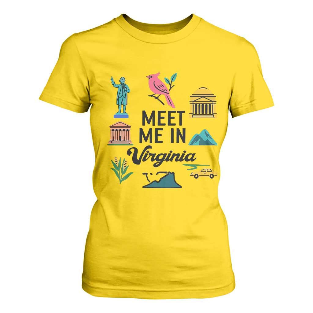 Meet Me in Virginia T Shirt For Women Travel Souvenir East Coast State Pride TS14 Daisy Print Your Wear