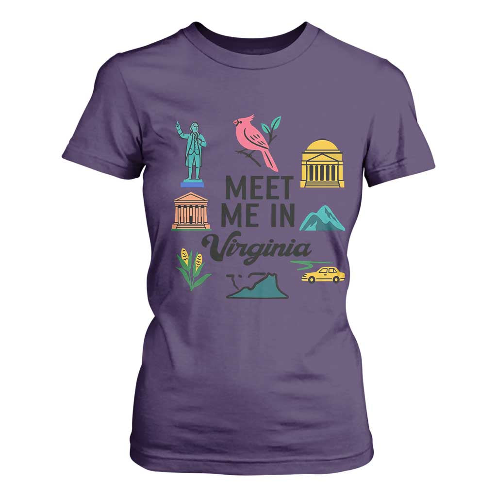 Meet Me in Virginia T Shirt For Women Travel Souvenir East Coast State Pride TS14 Purple Print Your Wear