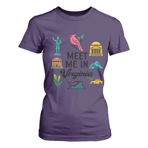 Meet Me in Virginia T Shirt For Women Travel Souvenir East Coast State Pride TS14 Purple Print Your Wear