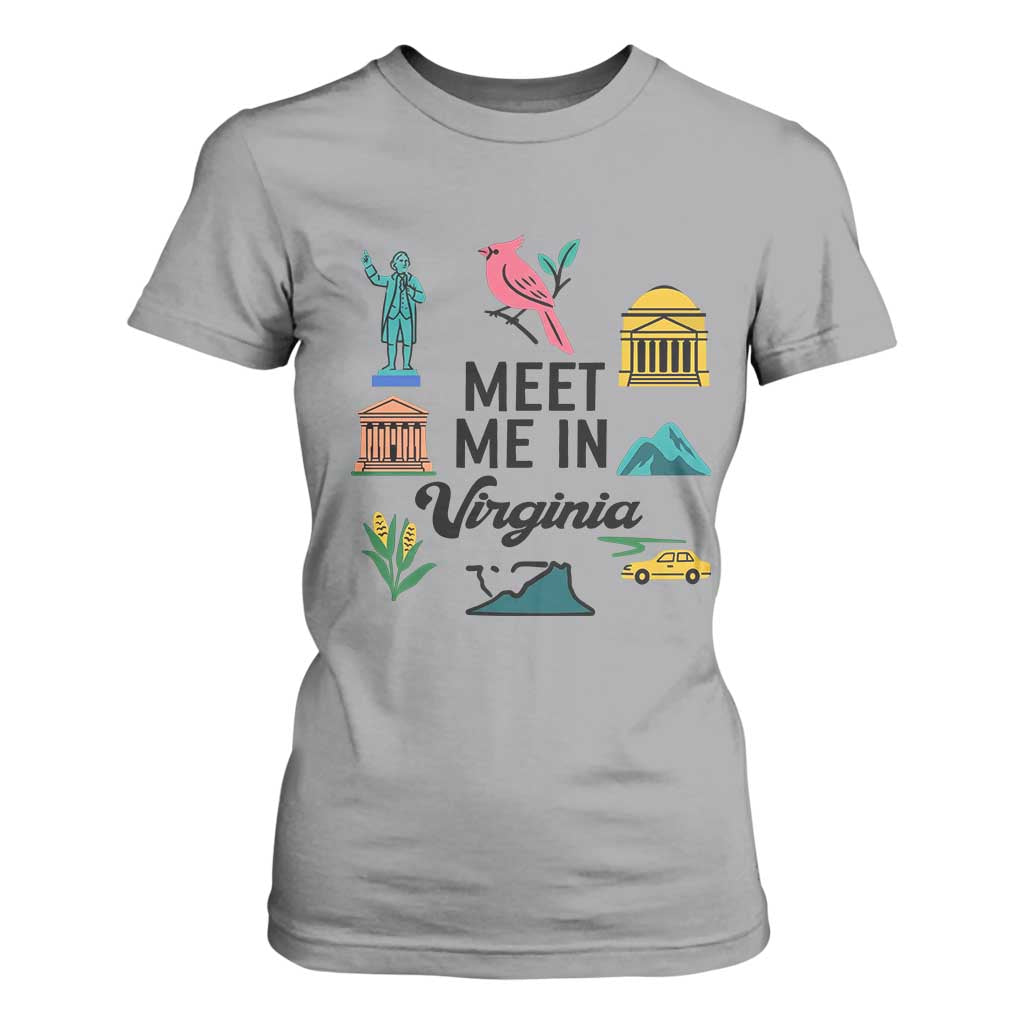 Meet Me in Virginia T Shirt For Women Travel Souvenir East Coast State Pride TS14 Sport Gray Print Your Wear