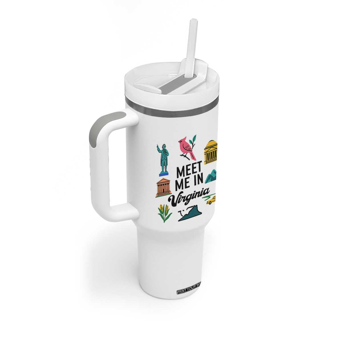 Meet Me in Virginia Tumbler With Handle Travel Souvenir East Coast State Pride TS14 Print Your Wear