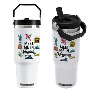 Meet Me in Virginia Flip Straw Tumbler Travel Souvenir East Coast State Pride TS14 One Size: 30 oz White Print Your Wear