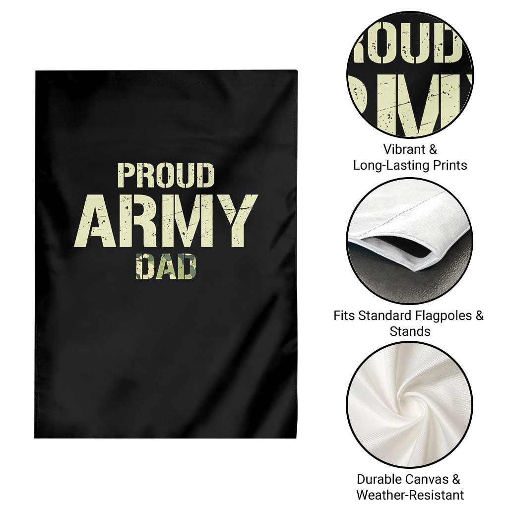 Proud Army Dad Garden Flag Military Camo American Flag Father's Day
