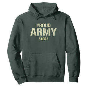 Proud Army Dad Hoodie Military Camo American Flag Father's Day TS14 Dark Forest Green Print Your Wear