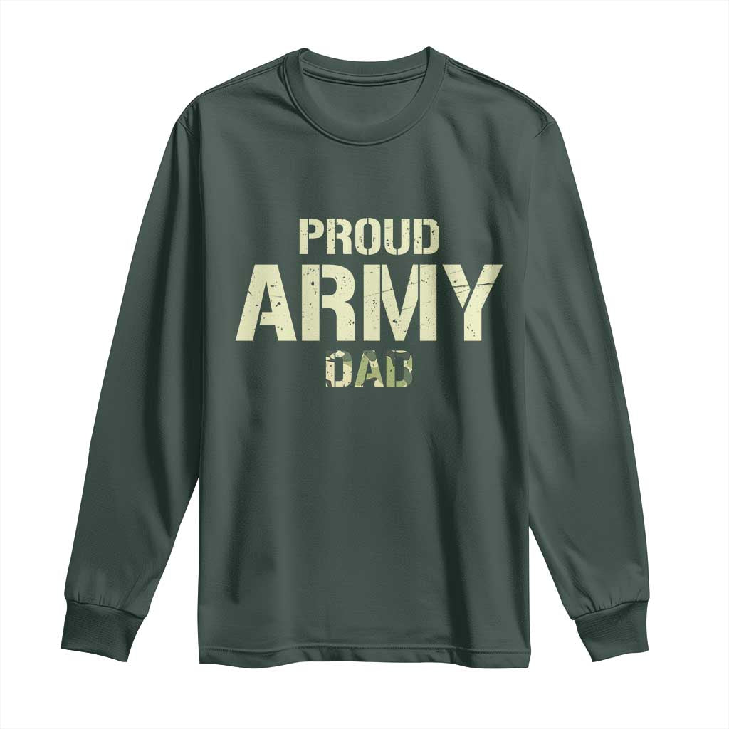 Proud Army Dad Long Sleeve Shirt Military Camo American Flag Father's Day