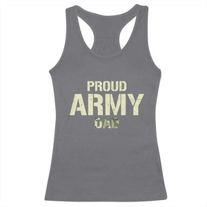 Proud Army Dad Racerback Tank Top Military Camo American Flag Father's Day