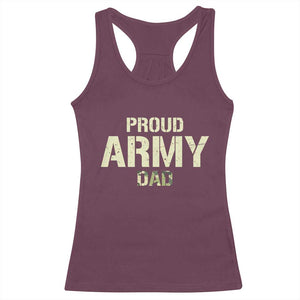 Proud Army Dad Racerback Tank Top Military Camo American Flag Father's Day