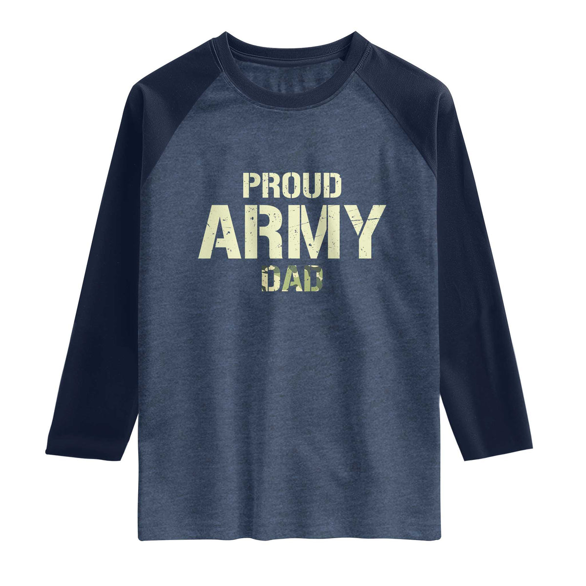 Proud Army Dad Raglan Shirt Military Camo American Flag Father's Day