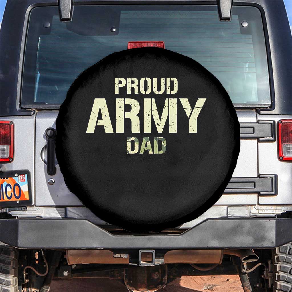 Proud Army Dad Spare Tire Cover Military Camo American Flag Father's Day TS14 No hole Black Print Your Wear