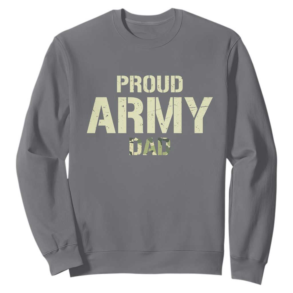 Proud Army Dad Sweatshirt Military Camo American Flag Father's Day