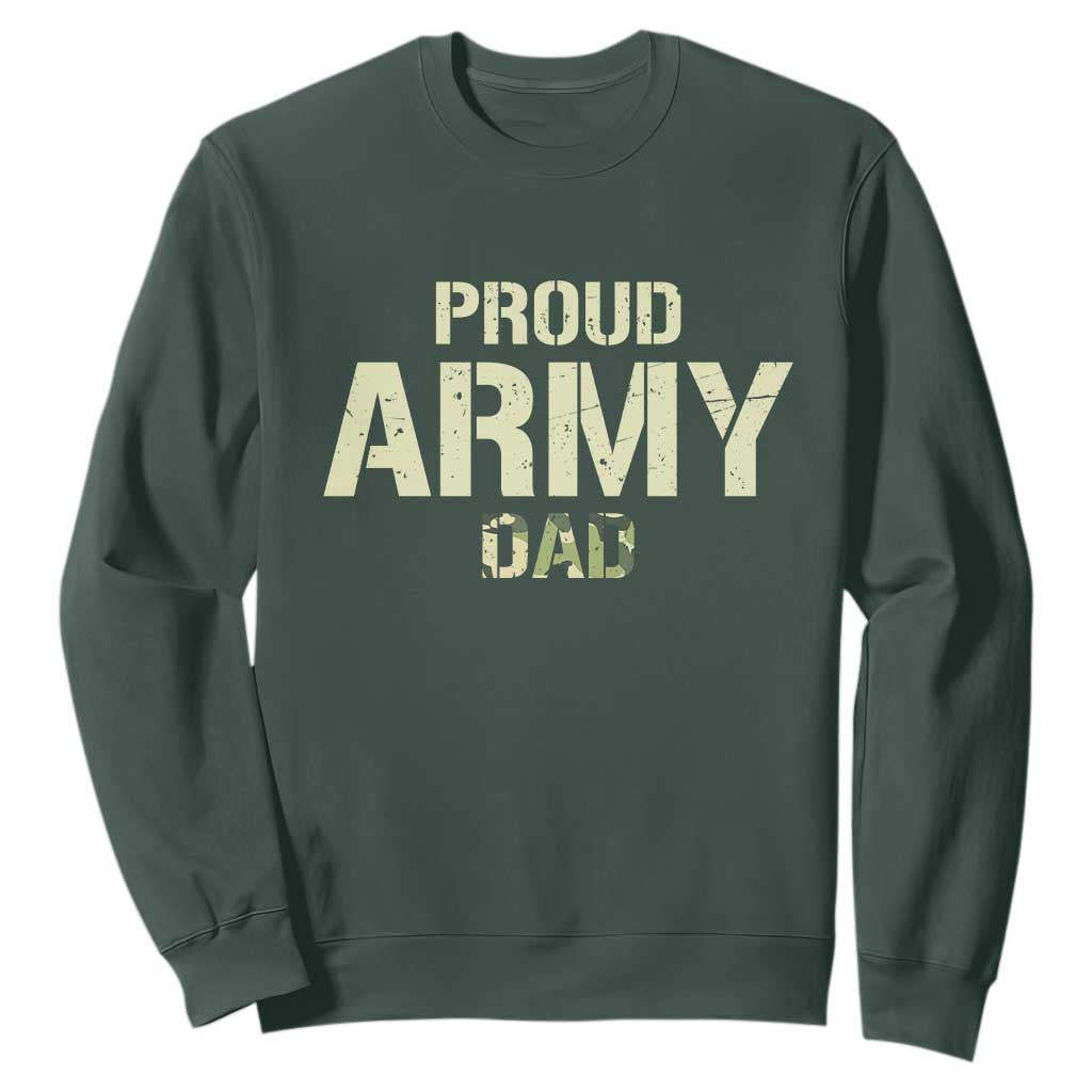 Proud Army Dad Sweatshirt Military Camo American Flag Father's Day
