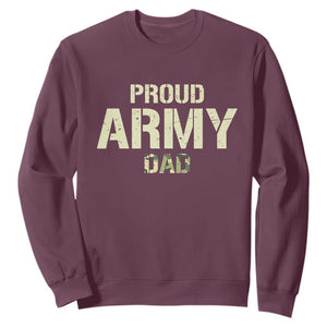 Proud Army Dad Sweatshirt Military Camo American Flag Father's Day