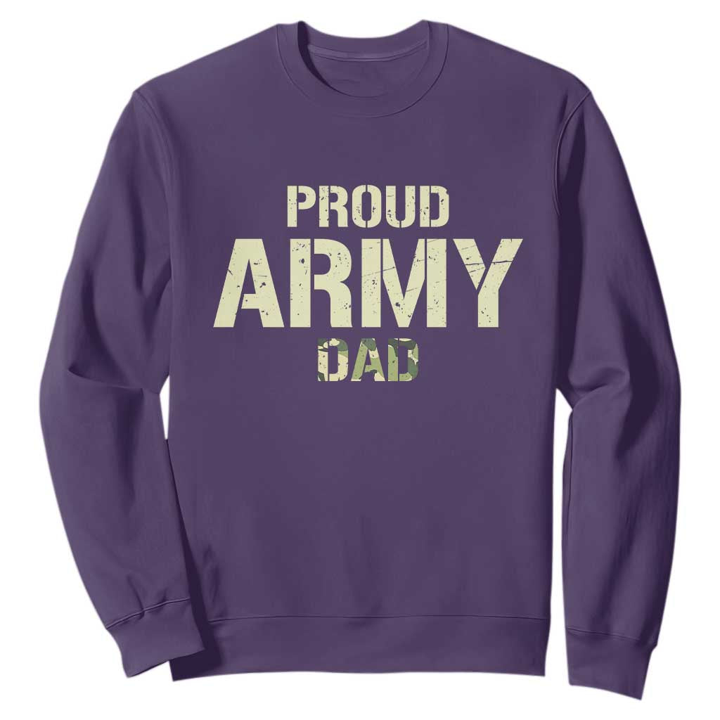 Proud Army Dad Sweatshirt Military Camo American Flag Father's Day