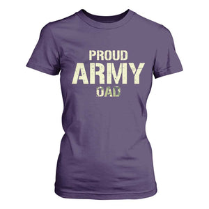 Proud Army Dad T Shirt For Women Military Camo American Flag Father's Day