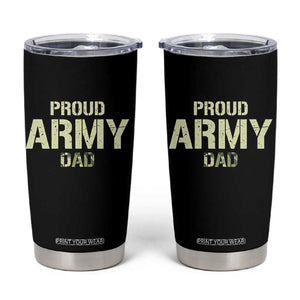 Proud Army Dad Tumbler Cup Military Camo American Flag Father's Day
