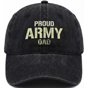 Proud Army Dad Washed Cotton Baseball Cap Military Camo American Flag Father's Day TS14 Print Your Wear