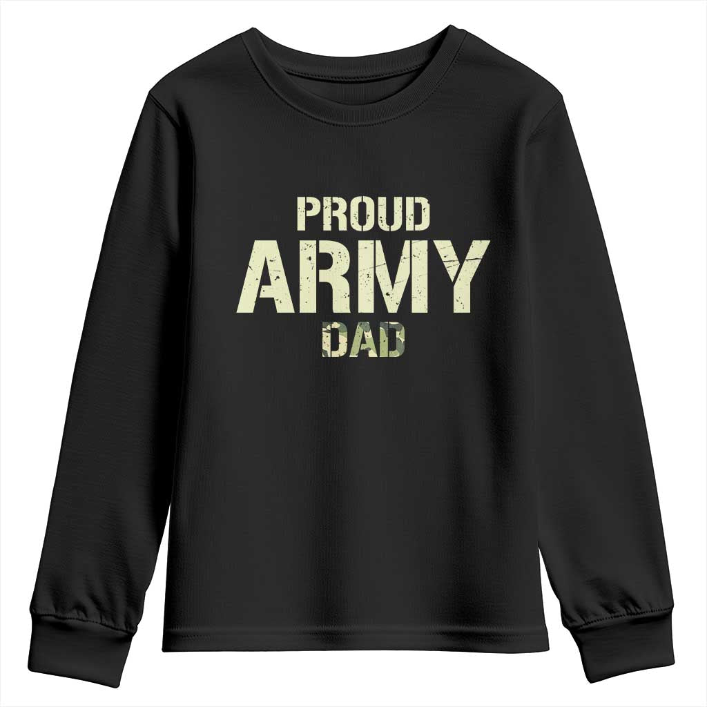 Proud Army Dad Youth Sweatshirt Military Camo American Flag Father's Day