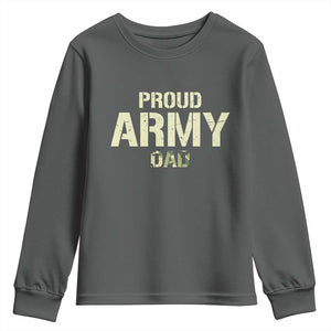 Proud Army Dad Youth Sweatshirt Military Camo American Flag Father's Day