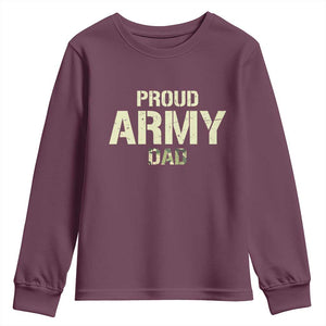 Proud Army Dad Youth Sweatshirt Military Camo American Flag Father's Day