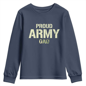 Proud Army Dad Youth Sweatshirt Military Camo American Flag Father's Day