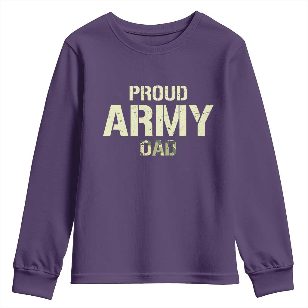 Proud Army Dad Youth Sweatshirt Military Camo American Flag Father's Day