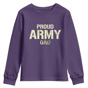 Proud Army Dad Youth Sweatshirt Military Camo American Flag Father's Day