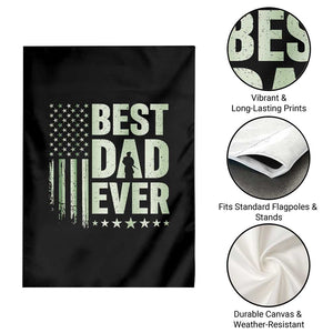 Best Dad Ever Garden Flag Military Camo American Flag Father's Day
