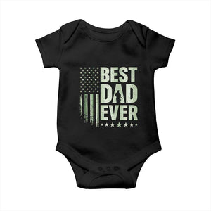 Best Dad Ever Baby Onesie Military Camo American Flag Father's Day