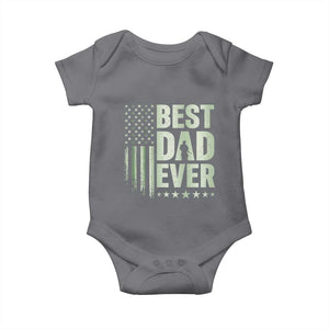 Best Dad Ever Baby Onesie Military Camo American Flag Father's Day