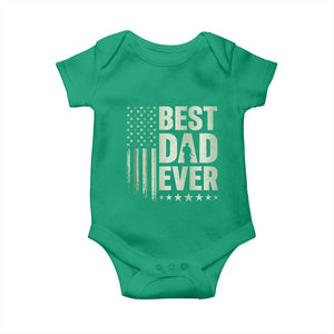 Best Dad Ever Baby Onesie Military Camo American Flag Father's Day
