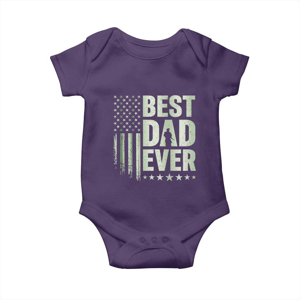Best Dad Ever Baby Onesie Military Camo American Flag Father's Day