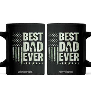 Best Dad Ever Coffee Mug Military Camo American Flag Father's Day