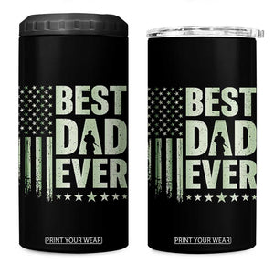Best Dad Ever 4 in 1 Can Cooler Tumbler Military Camo American Flag Father's Day