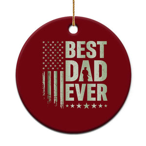 Best Dad Ever Ceramic Ornament Military Camo American Flag Father's Day
