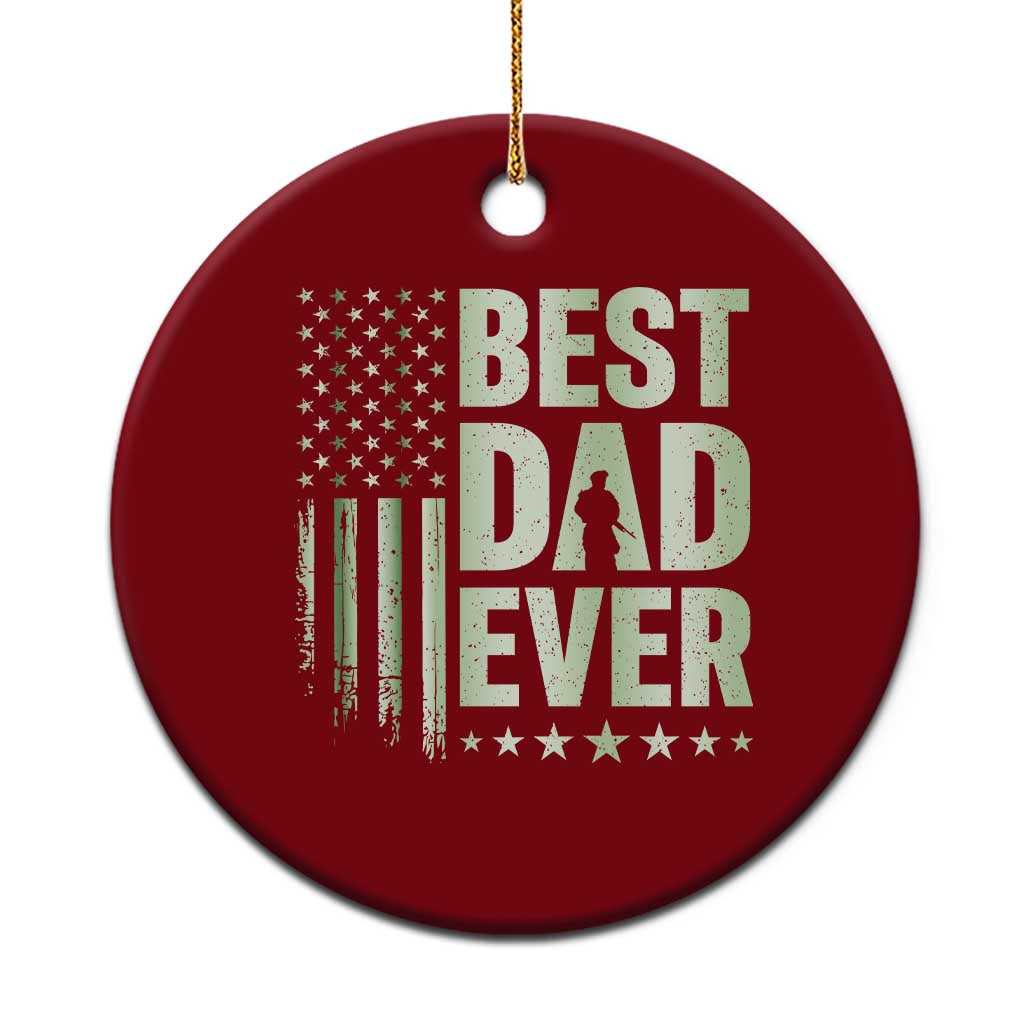 Best Dad Ever Ceramic Ornament Military Camo American Flag Father's Day TS14 1pc Red Print Your Wear