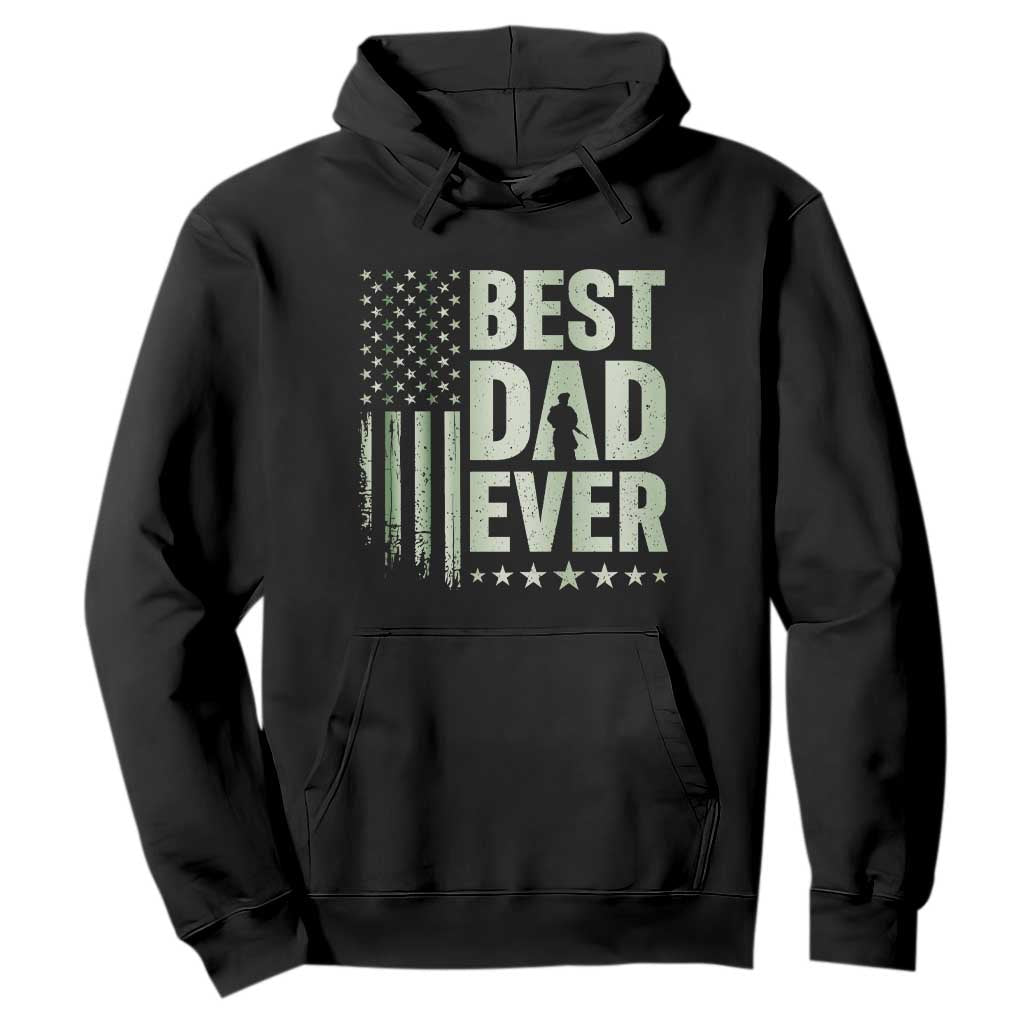 Best Dad Ever Hoodie Military Camo American Flag Father's Day TS14 Black Print Your Wear