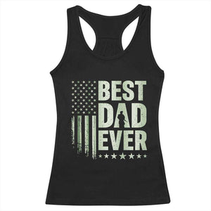 Best Dad Ever Racerback Tank Top Military Camo American Flag Father's Day