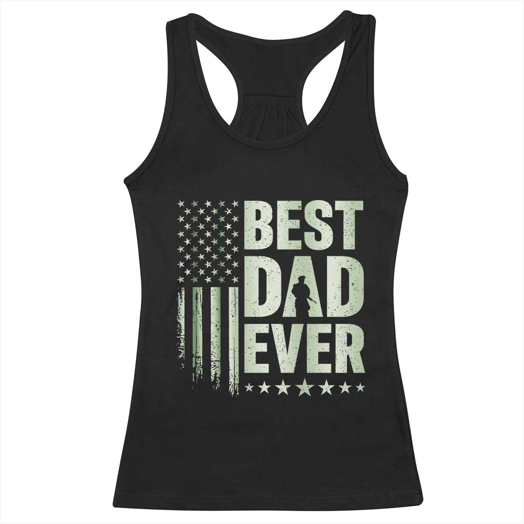 Best Dad Ever Racerback Tank Top Military Camo American Flag Father's Day TS14 Black Print Your Wear