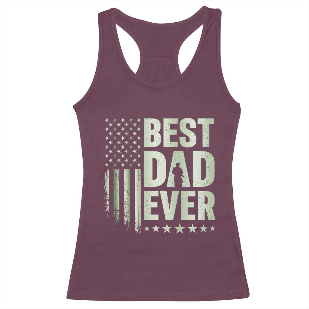 Best Dad Ever Racerback Tank Top Military Camo American Flag Father's Day