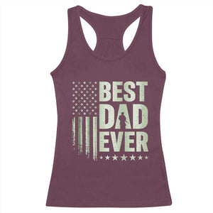 Best Dad Ever Racerback Tank Top Military Camo American Flag Father's Day