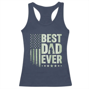 Best Dad Ever Racerback Tank Top Military Camo American Flag Father's Day