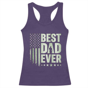 Best Dad Ever Racerback Tank Top Military Camo American Flag Father's Day