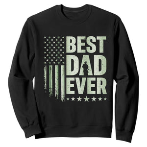 Best Dad Ever Sweatshirt Military Camo American Flag Father's Day