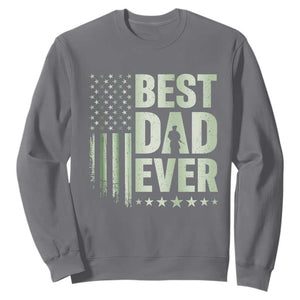 Best Dad Ever Sweatshirt Military Camo American Flag Father's Day