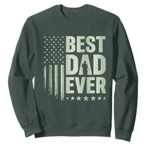 Best Dad Ever Sweatshirt Military Camo American Flag Father's Day