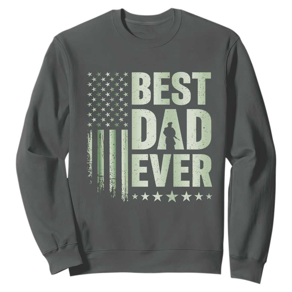 Best Dad Ever Sweatshirt Military Camo American Flag Father's Day