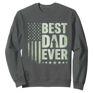 Best Dad Ever Sweatshirt Military Camo American Flag Father's Day