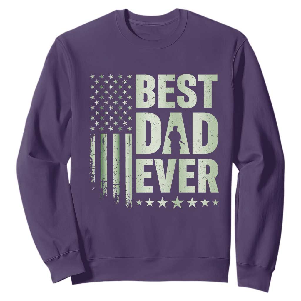 Best Dad Ever Sweatshirt Military Camo American Flag Father's Day