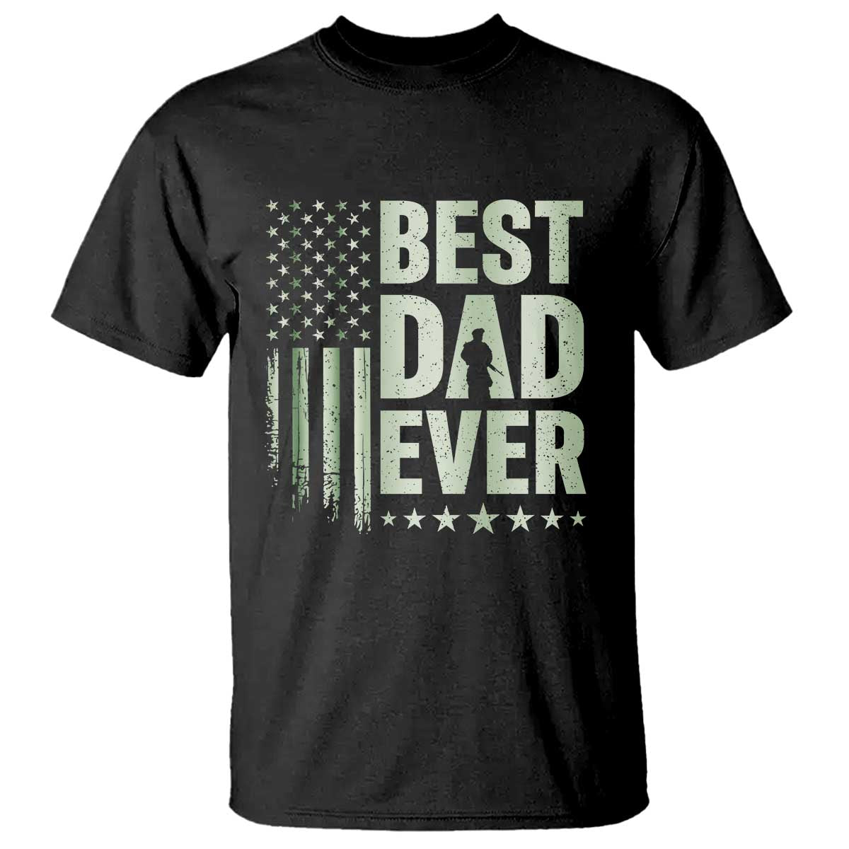 Best Dad Ever T Shirt Military Camo American Flag Father's Day TS14 Black Print Your Wear
